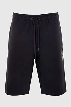 Black cotton shorts for men