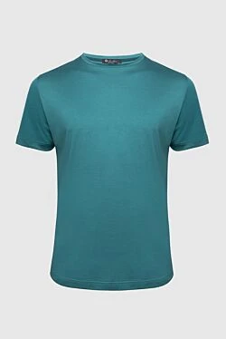 Silk and cotton T-shirt green for men