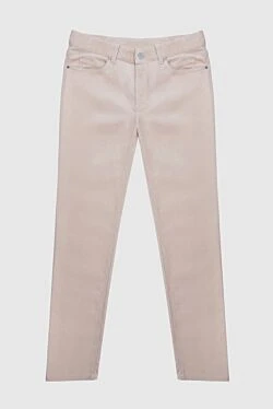 Pink cotton trousers for women