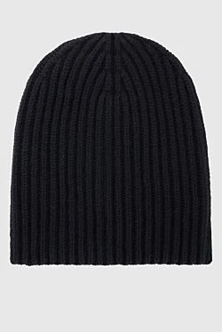 Cashmere hat black for men