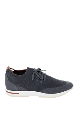 Gray textile sneakers for men