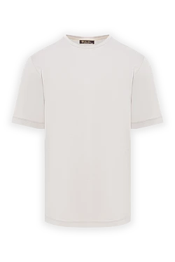 Табиғи матадан жасалған классикалық ақ ерлер футболкасы