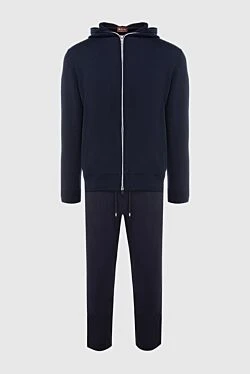 Men's sports suit made of cashmere and silk, blue