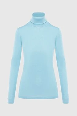 Blue cashmere and silk golf for women