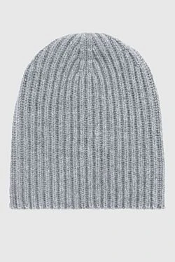 Gray cashmere hat for men