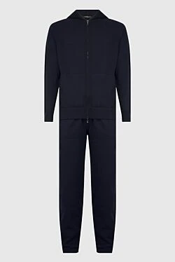 Men's blue cashmere sports suit