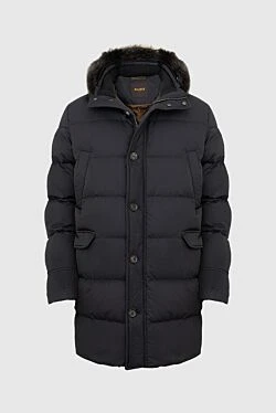 Men's down jacket made of polyester blue