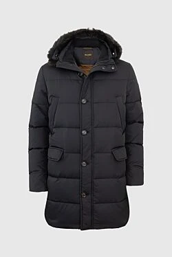 Men's down jacket made of polyester black