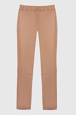 Brown leather trousers for women