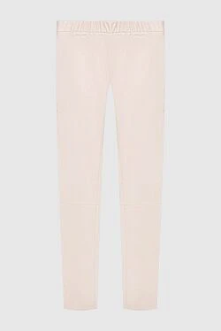 Pink leather trousers for women