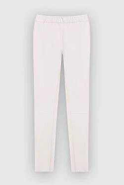 White leather trousers for women