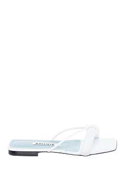 White leather flip-flops for women