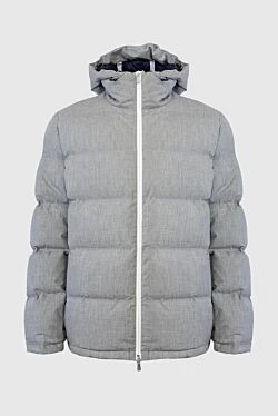 Down jacket for men made of cotton gray