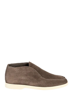 Brown suede loafers for men