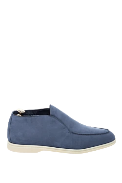 Blue Nubuck Loafers for men