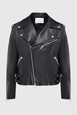 Women's black genuine leather jacket