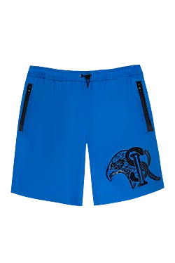 Ерлерге арналған көк полиэфирлі жағажай шорттары