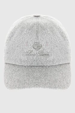 Gray cashmere cap for men