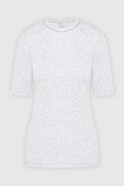 Белая футболка из меланжевого хлопка с коротким рукавом