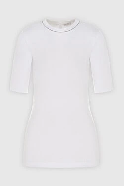 Футболка белая трикотажная женская с удлиненным рукавом