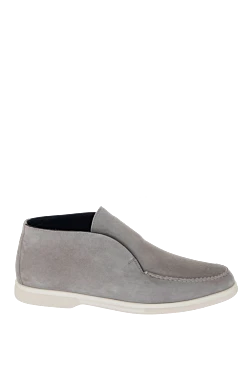 Gray suede loafers for women