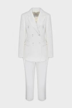 White women's trouser suit made of acetate and viscose