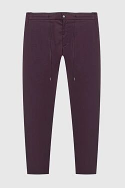 Men's burgundy wool trousers