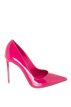 Pink leather shoes for women