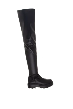 Black leather boots for women