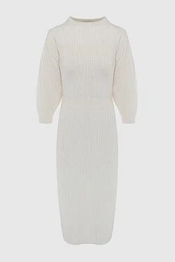 White wool and polyamide dress for women