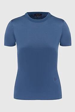 Blue cotton T-shirt for women