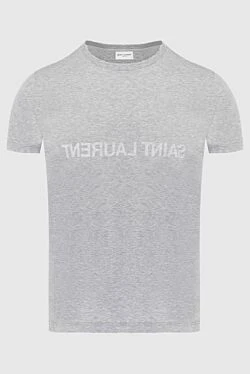 Gray cotton T-shirt for men