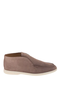 Brown suede loafers for men