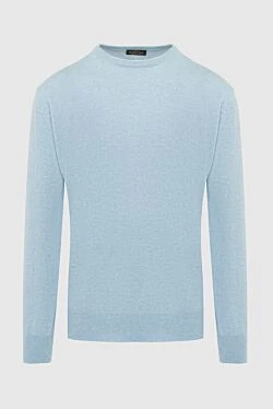 Blue cashmere jumper for men