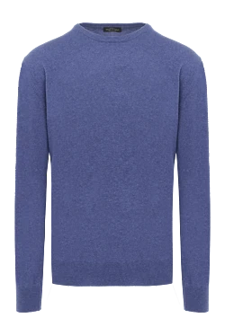 Cashmere and wool jumper blue for men