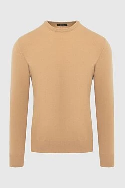 Cashmere and wool jumper beige for men