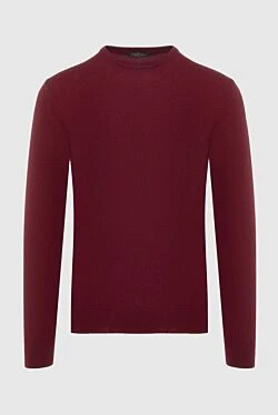 Cashmere and wool jumper burgundy for men