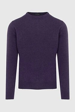 Cashmere and wool jumper purple for men