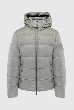 Men's down jacket made of wool and cashmere beige