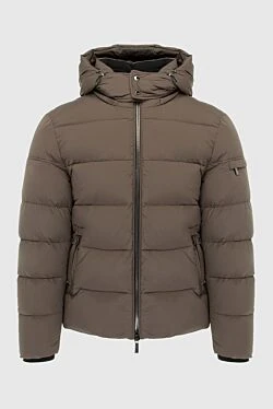 Men's down jacket made of polyester brown