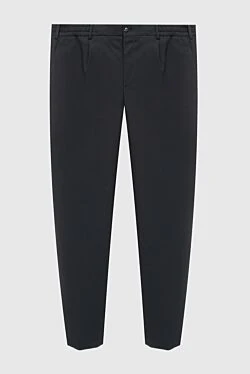 Men's gray cotton and elastane trousers