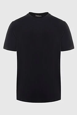 Black cotton and elastane T-shirt for men