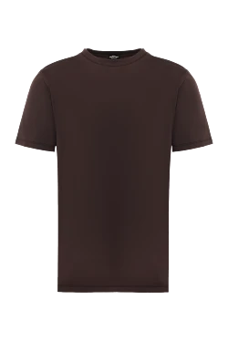 Brown cotton and elastane T-shirt for men