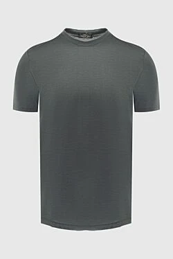 Gray cotton and elastane T-shirt for men