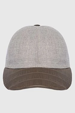 Gray crocodile cap for men