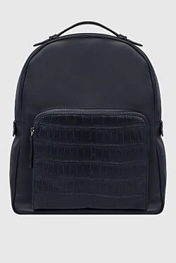 Crocodile skin backpack blue for men