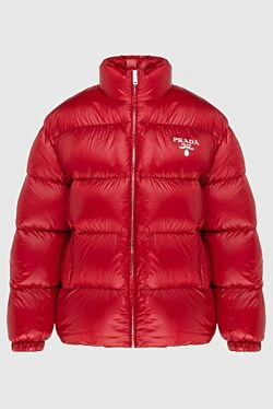 Women's red nylon down jacket