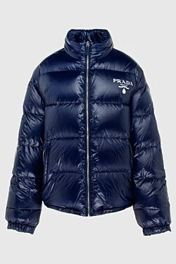 Women's blue nylon down jacket