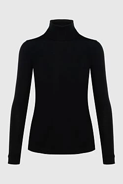 Black cashmere and silk golf for women