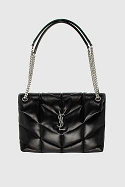 Black leather bag for women